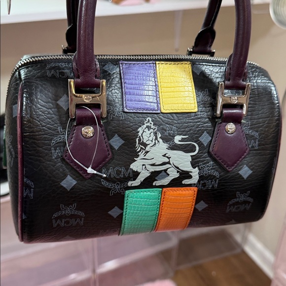 MCM Black Satchel with Silver Accents - Picture 4 of 13